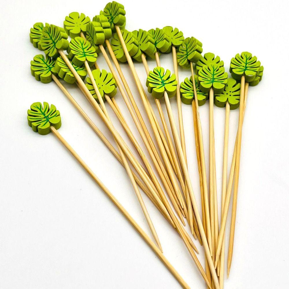 BARRY Set 100 Tăm Xỉa Răng Hình Chiếc Lá Phong Cách Hawaii