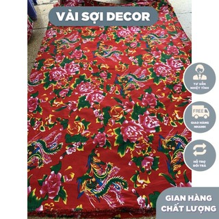 Vải chăn con công đỏ 10m x 1,6m