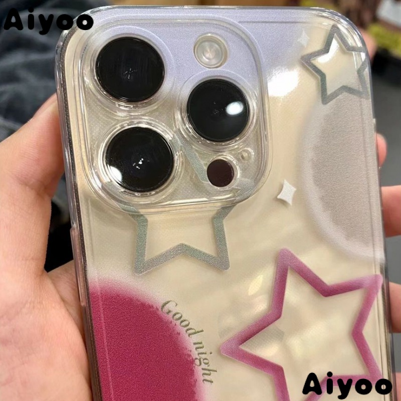 ✅Ốp Điện Thoại Mềm Màu Trong Suốt Hình Ngôi Sao Cho iPhone 14 13promax 12 11pro xr xs 7 8plus