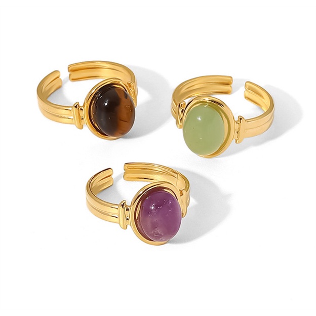 Nhẫn Nữ Đính Đá Nhân Tạo Nhiều Màu Titan Ko Đen TT4614