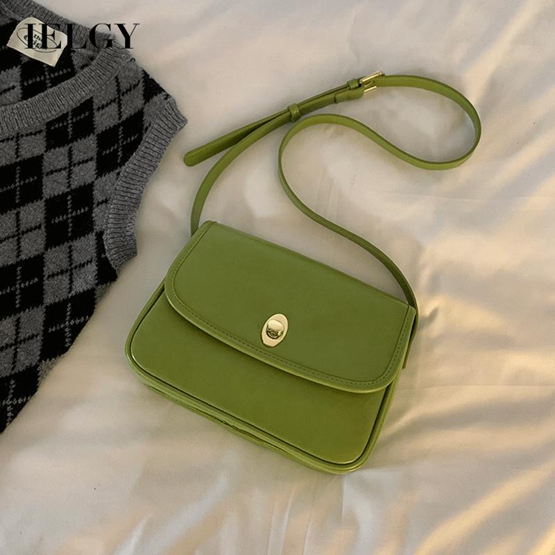 Ielgy Túi Đeo Chéo Vai Bằng Da Nhám Hình Vuông Phong Cách Cổ Điển Thời Trang Cho Nữ