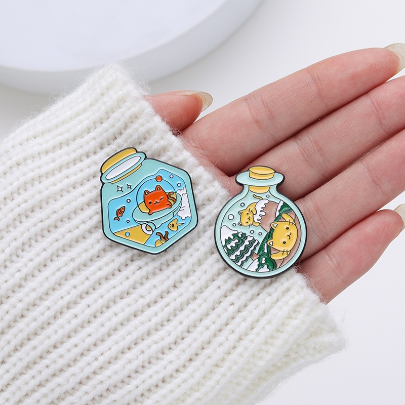 Huy Hiệu Cài Áo Hình Mèo Hoạt Hình Đáng Yêu