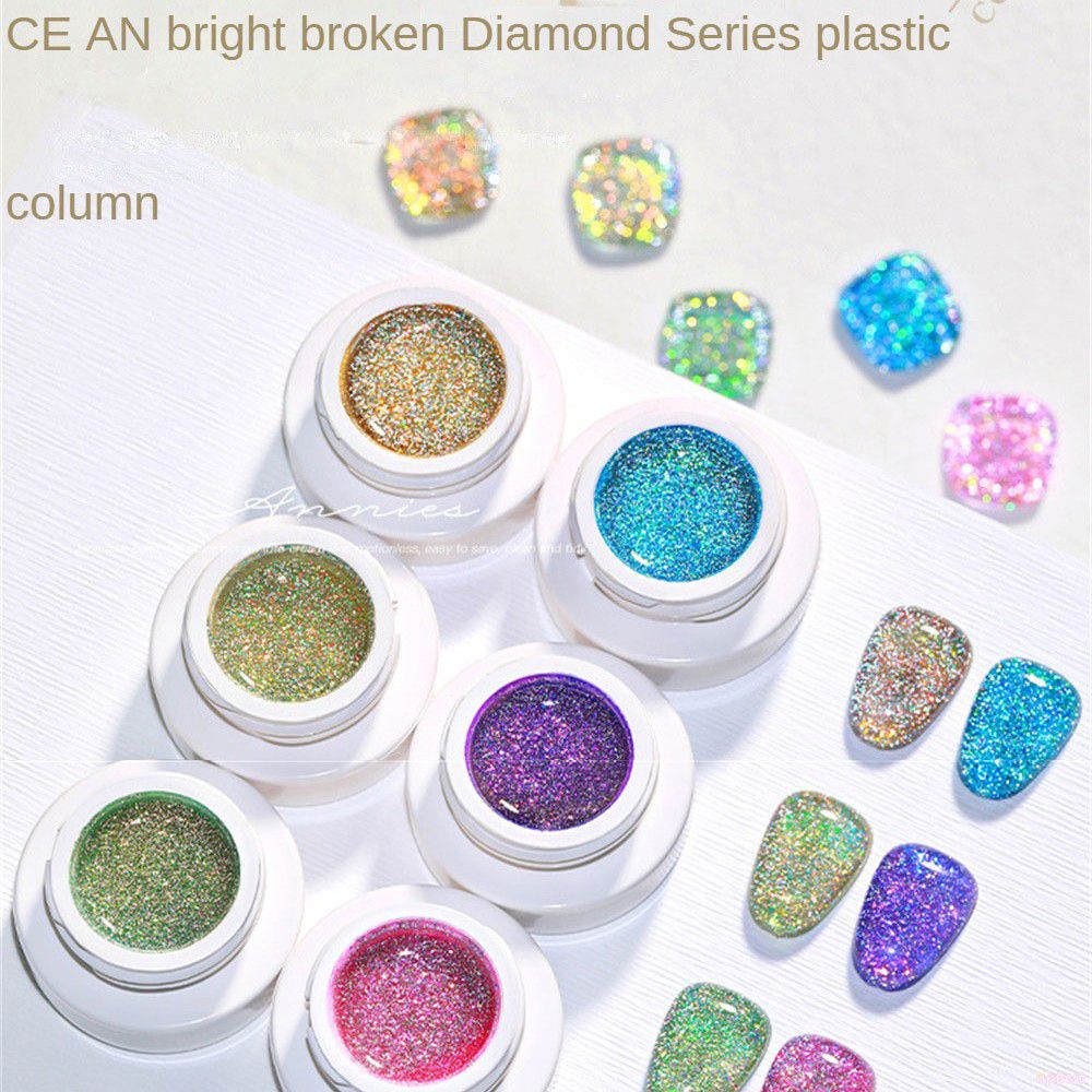 ♕Gel Sơn Móng Tay Annies Broken Daimond Keo Quang Trị Liệu Uv Led Lấp Lánh Nhiều Màu Sáng Nghệ Thuật Làm Móng Cho Tiệm Làm Móng 6 Màu Ubest