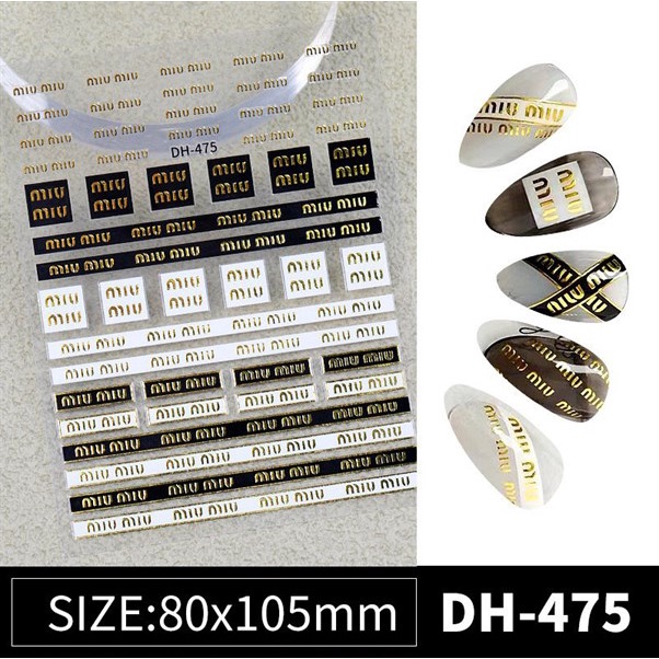 Sticker dán móng DH-475 (Miếng) trang trí móng thương hiệu