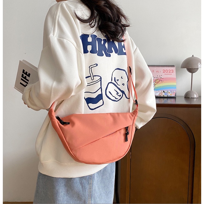 Túi Xách Đeo Vai Nylon Cỡ Lớn Phong Cách Hàn Quốc Đơn Giản Cho Nam Nữ