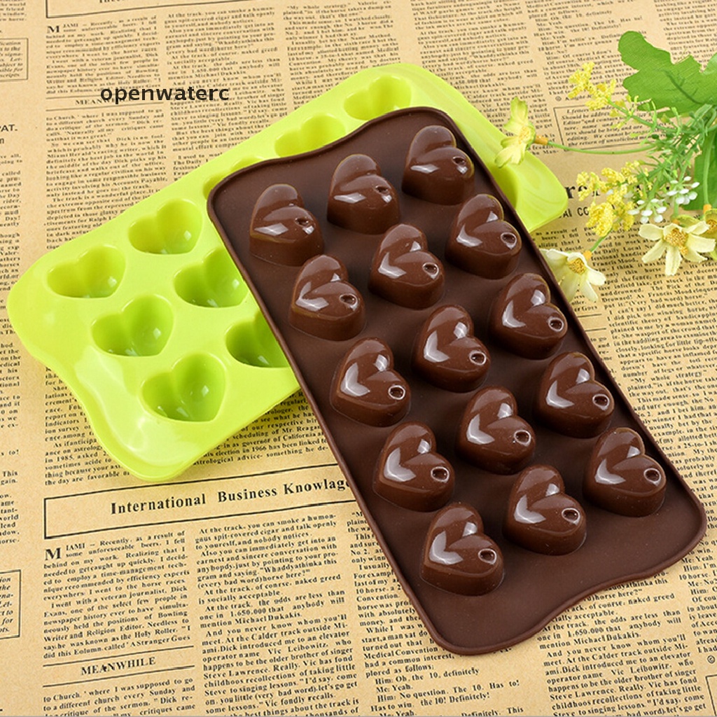 Khuôn Silicone Làm Bánh / Chocolate / Muffin / Kẹo Hình Trái Tim Mở Nước