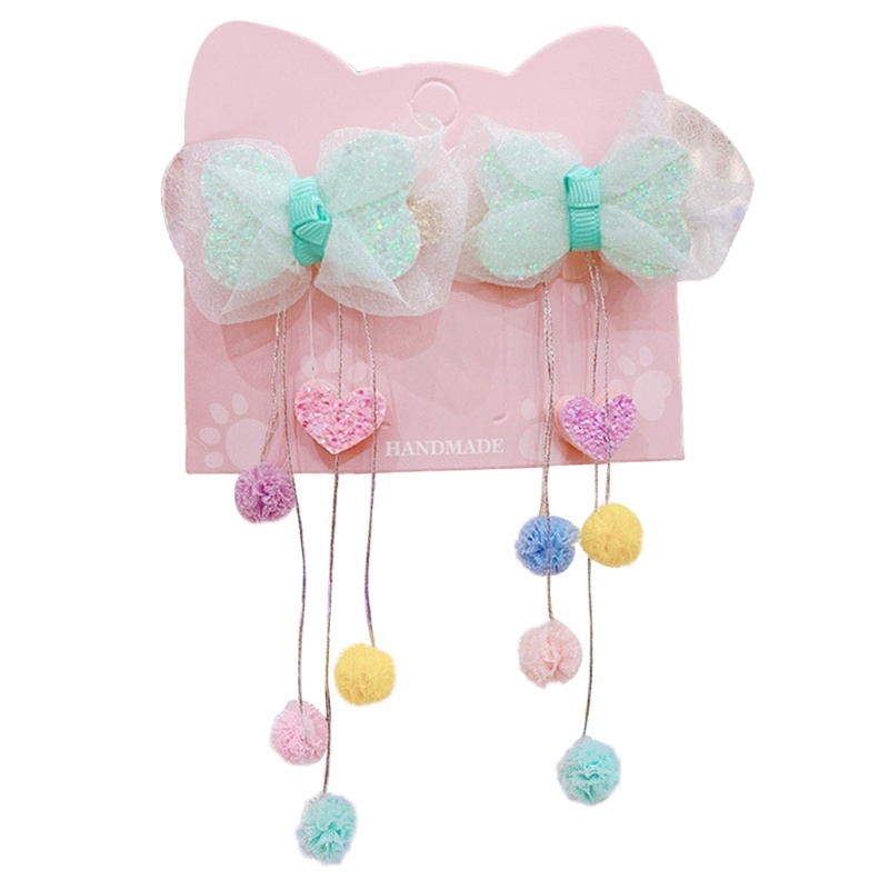 Bộ 2 Kẹp Tóc Đuôi Ngựa Chống Trượt Hình Nơ Xinh Xắn