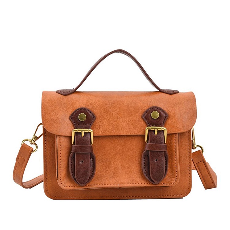 Túi Đeo Chéo Màu Sắc Tương Phản Phong Cách retro Cho Nữ