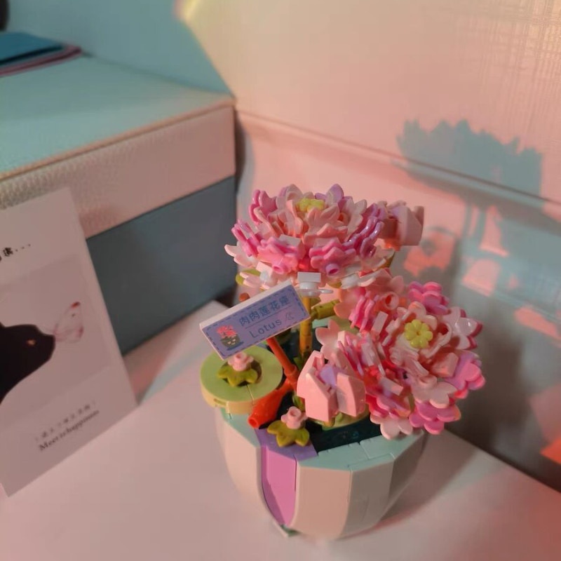 Đồ Chơi Lắp Ráp Mô Hình Chậu Hoa Bonsai Mini DIY Dành Cho Trẻ Em