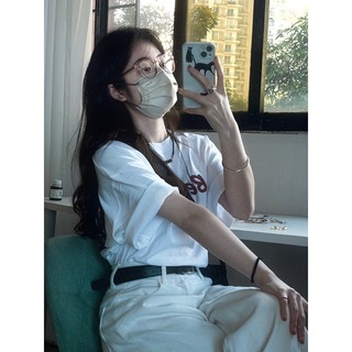 Áo thun NRVP 100% cotton tay ngắn in họa tiết độc đáo phong cách Hàn Quốc cho nữ