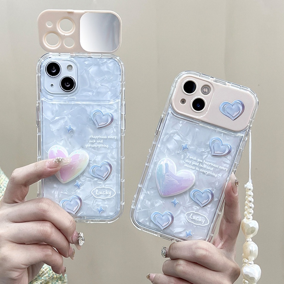Ốp Điện Thoại Tráng Gương Hình Trái Tim Cho iPhone 11 12 13 14 Pro MAX Plus Mini 11Pro 6 S 7 8 Plus X XR XS MAX SE 2020