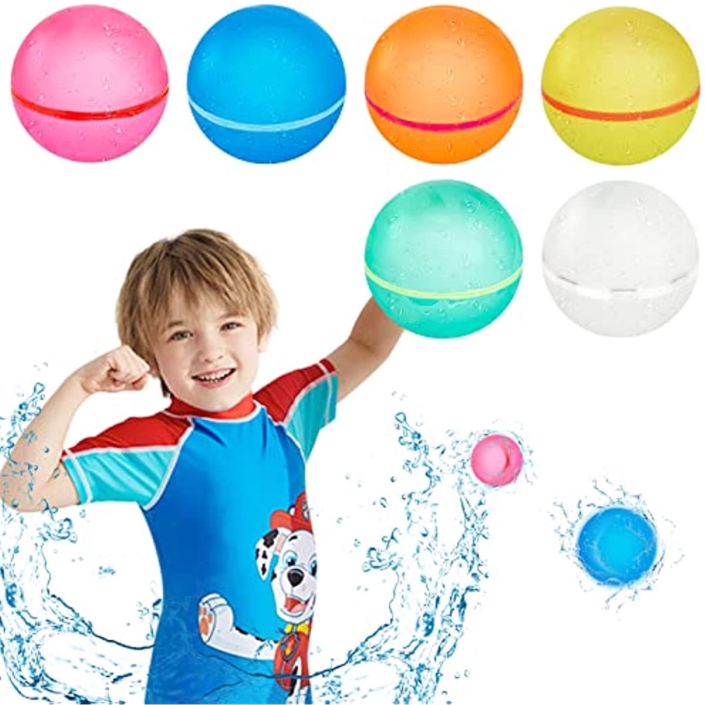Set 6 Bong Bóng Nước Tự Dính Có Thể Tái Sử Dụng Cho Bể Bơi / Công Viên Chiến Đấu