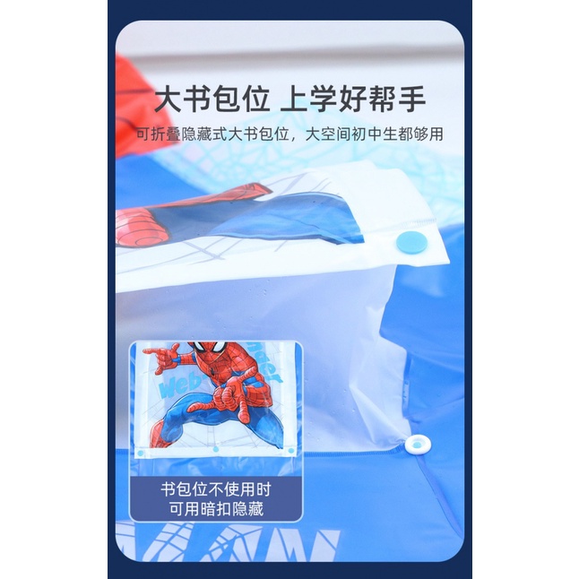 Áo Mưa Đi Học Cho Bé Trai Vành To Bơm Hơi Chống Thấm Nước Hình Người Nhện disney