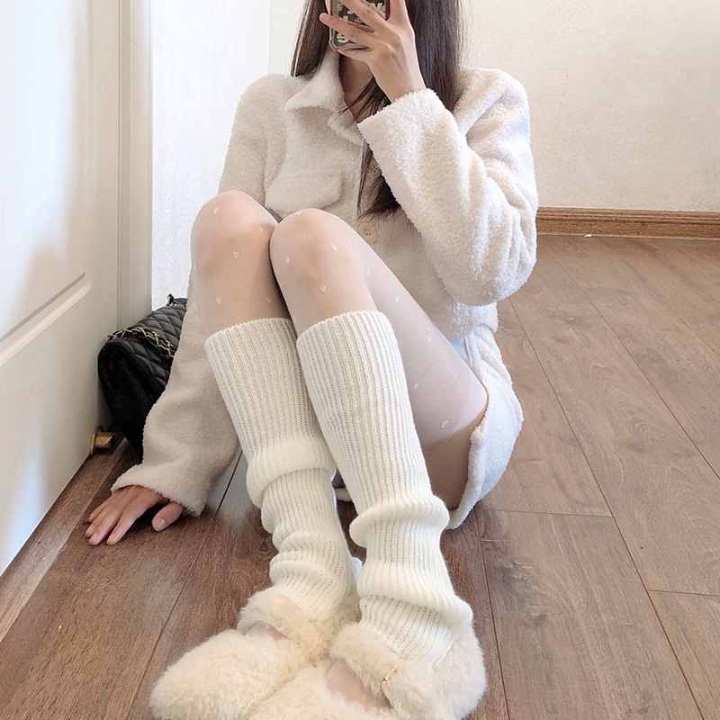 Vớ Dệt Kim Màu Trắng Tay Lửng Vừa Phong Cách Nhật Bản Cho Nữ