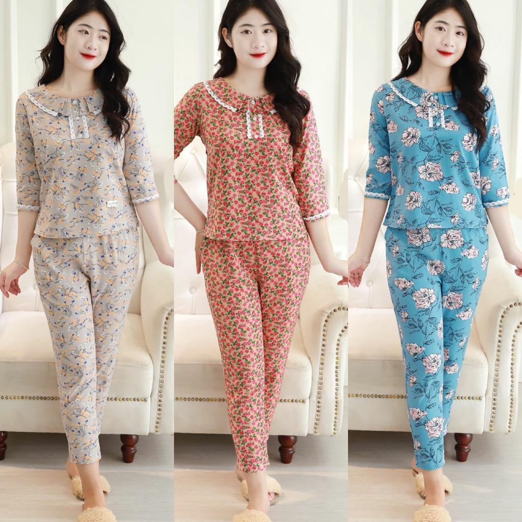 ĐỒ BỘ NỮ MẶC Ở NHÀ CHẤT LIỆU LỤA THÁI MỀM MÁT, QUẦN ÁO MẶC NHẸ, MẪU TAY LỠ QUẦN DÀI CỔ KÉP VIỀN ZEN