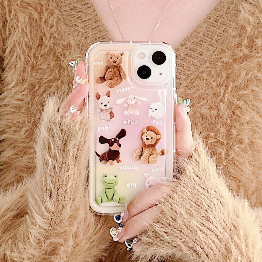Ốp Điện Thoại Silicon TPU Mềm Trong Suốt Họa Tiết Dễ Thương Cho IPhone 14 13 11 12 Pro XS Max X XR 7 + 8 Plus