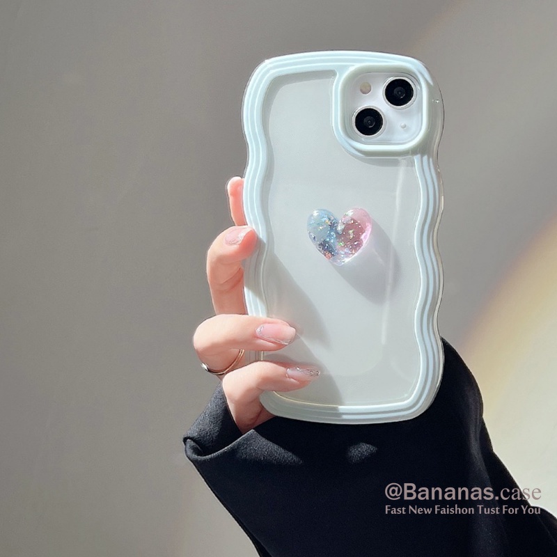 Ốp Điện Thoại Silicon Mềm Họa Tiết Trái Tim Lấp Lánh Cho iPhone 14 13 12 11 Pro Max X Xr Xs Max