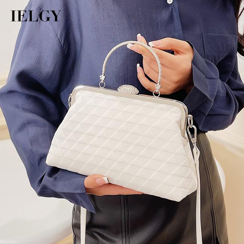 Túi Xách Đeo Vai Có Kẹp Màu Vàng Kim Phong Cách Âu Mỹ Cổ Điển Thời Trang Cho Nữ