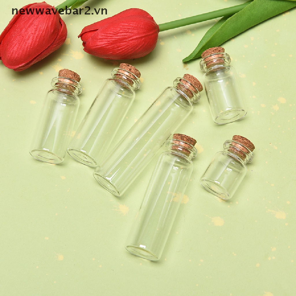 Bộ 10 Lọ Thủy Tinh Mini Có Nút Bần Dùng Trang Trí Tiệc Cưới