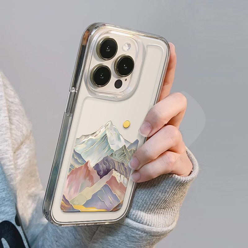 ✅Ốp Điện Thoại Mềm Chống Sốc Họa Tiết Núi Tuyết Đầy Màu Sắc Cho iPhone14promax 13 / 12 / 11 xr / xs 78p 7I2F