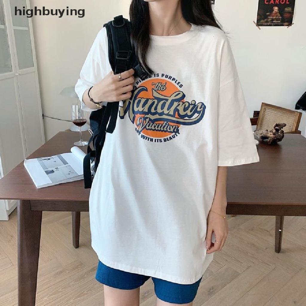 Áo Thun Nữ Tay Ngắn In Chữ Phong Cách Hàn Quốc