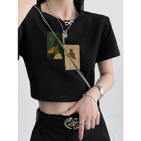 Áo Thun Ngắn Tay Dáng Rộng Phong Cách Hàn Quốc Dễ Phối Đồ Cho Nữ