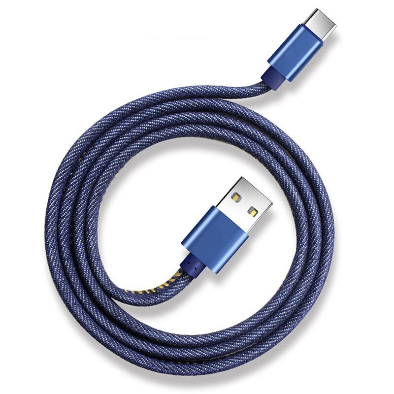 Dây Cáp Sạc Nhanh USB Loại C Bằng Denim Cho Samsung Xiaomi