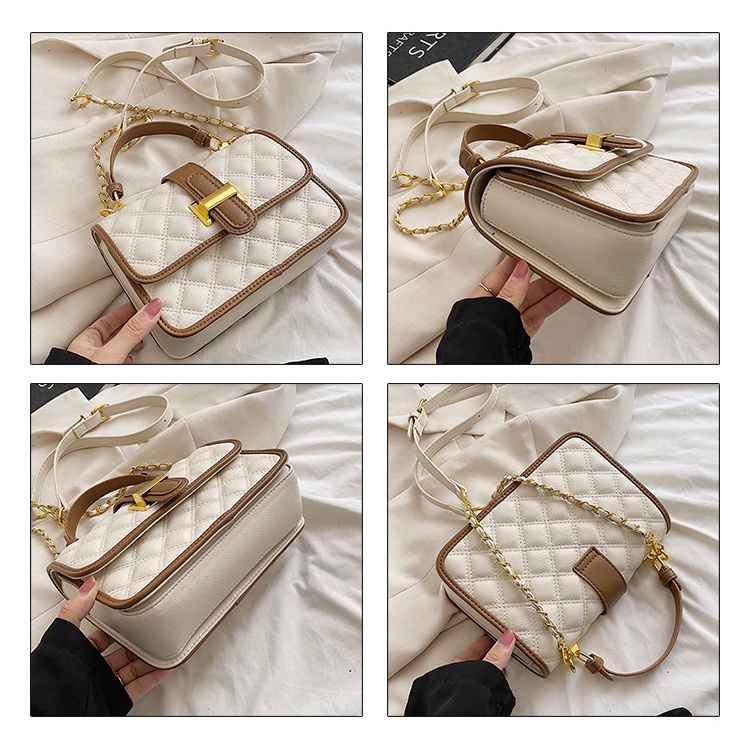 Túi Đeo Vai Hình Vuông Cỡ Nhỏ In Họa Tiết Hình Thoi Thời Trang Cho Nữ