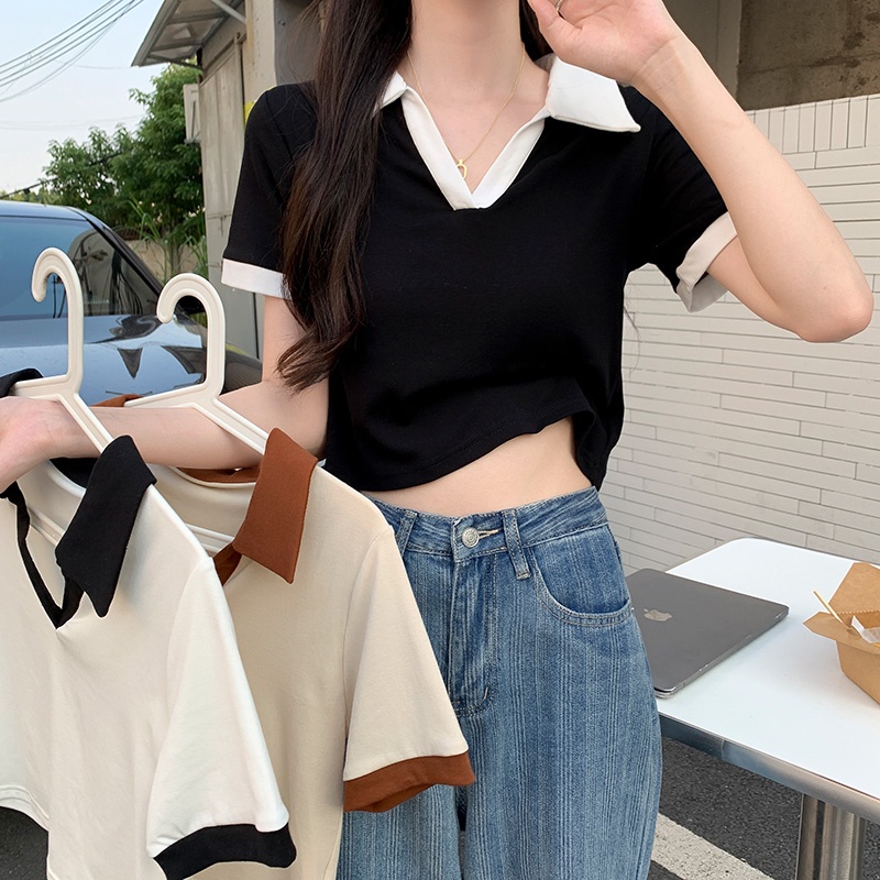 NRVP Áo Thun Tay Ngắn Dáng Ôm In Họa Tiết Độc Đáo Thời Trang Đường Phố Hàn Quốc Cho Nữ