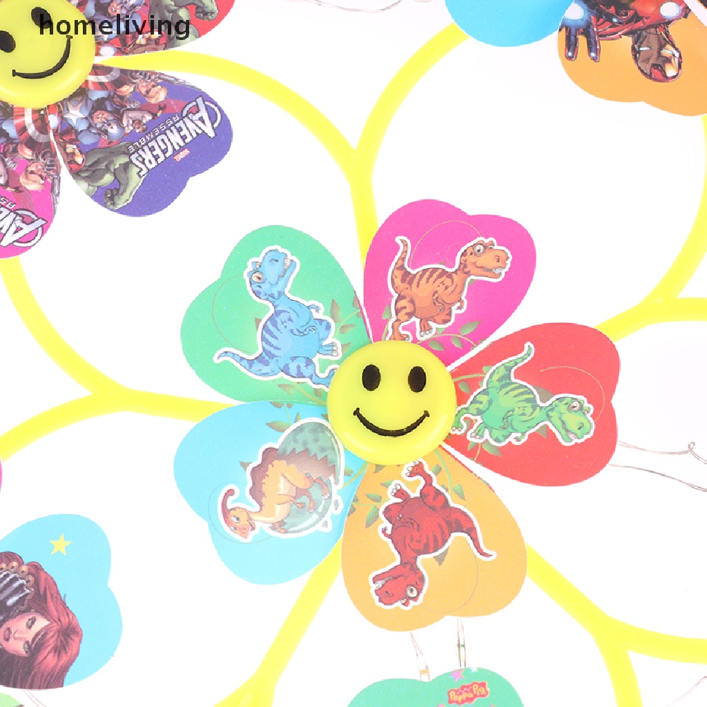 Chong Chóng 6 Bánh Xe Có Đèn Led Phát Sáng Hình Cối Xay Gió Hoạt Hình