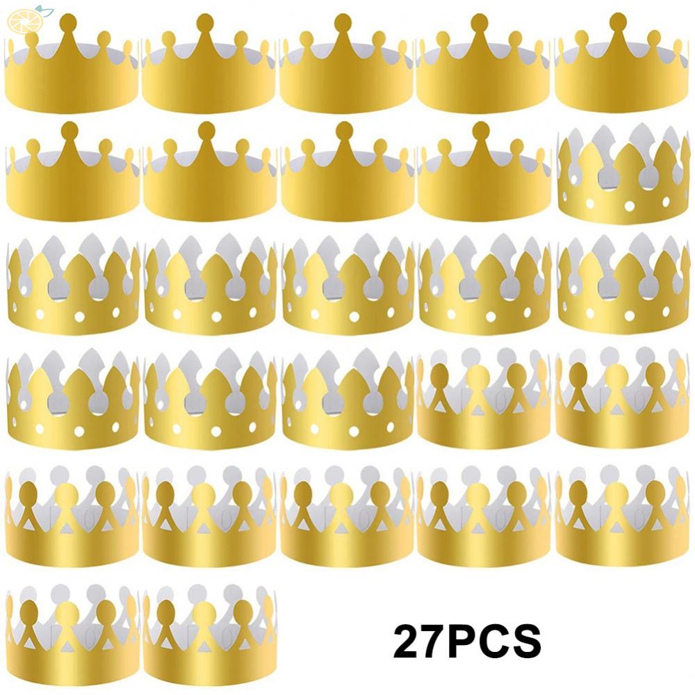 【VARSTR】Paper Crowns Themed 27pcs 61/59cm Birthday Celebration Decorations King