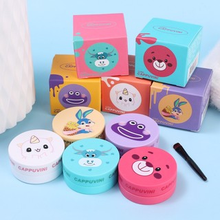 Son lì dạng đóng hộp hình động vật với son môi / son bóng chống nước không dính cốc kèm cọ / son môi trang điểm / son bóng màu trắng