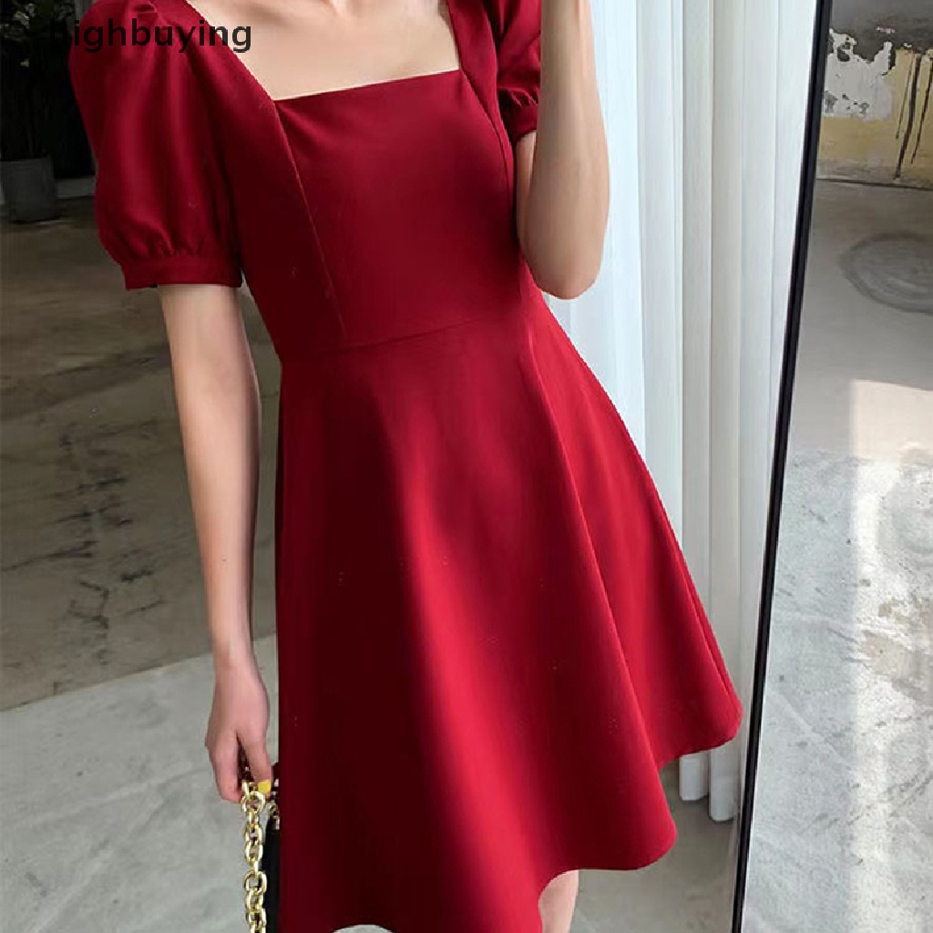 Đầm Dài Tay Cổ Vuông Thiết Kế Mỏng Xinh Xắn Thời Trang Theo Phong Cách Pháp Cho Nữ