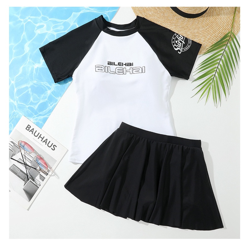 Bộ Đồ Bơi Hai Mảnh Thể Thao Che Bụng Kín Đáo Dành Cho Nữ