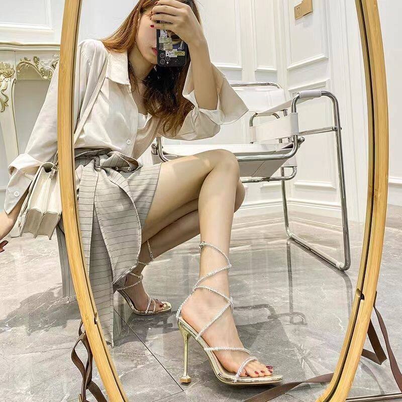 Aès giày cao gót nữ dép sandal nữ đế cao đi chơi giày sandal cao gót mũi hở 2023NEW mẫu mới X0301044 GXT302