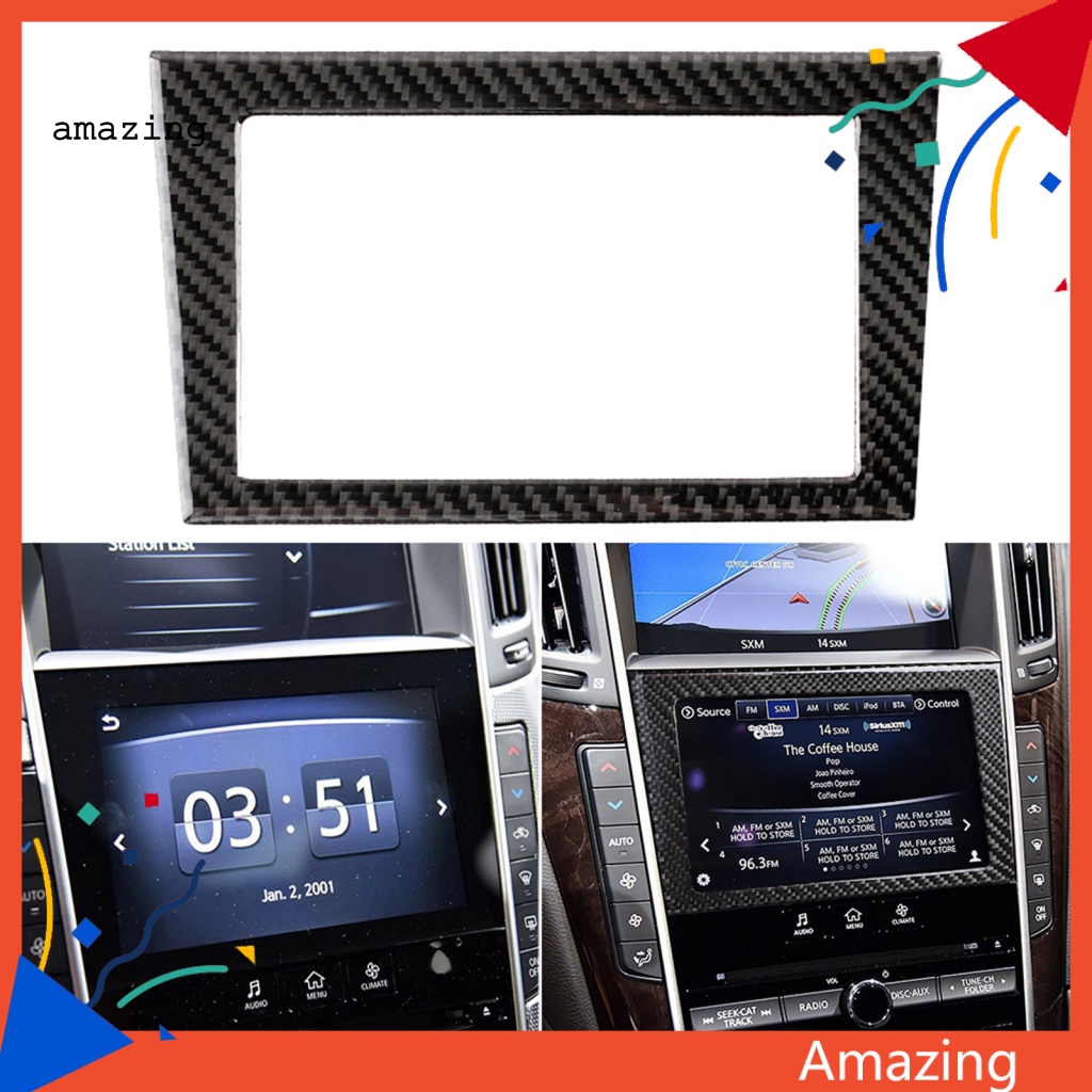 Miếng Dán Bảng Điều Khiển Định Vị GPS Bằng Sợi Carbon Cách Nhiệt Tốt Cho Infiniti Q50 2014-2020