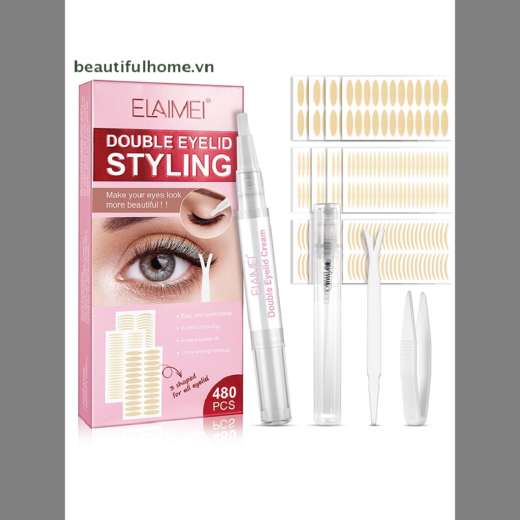 Bộ 480 Miếng Dán Tạo Mắt Hai Mí Tự Dính Trang Điểm Làm Đẹp