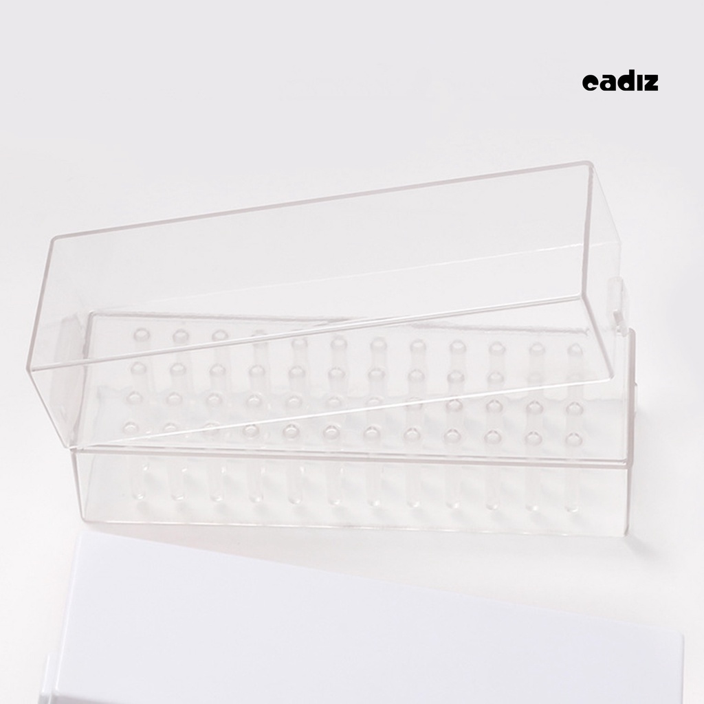 Hộp Đựng Mũi Khoan Móng Tay 48 Lỗ Bằng Nhựa Trong Suốt Chống Bụi Tiết Kiệm Không Gian DIY