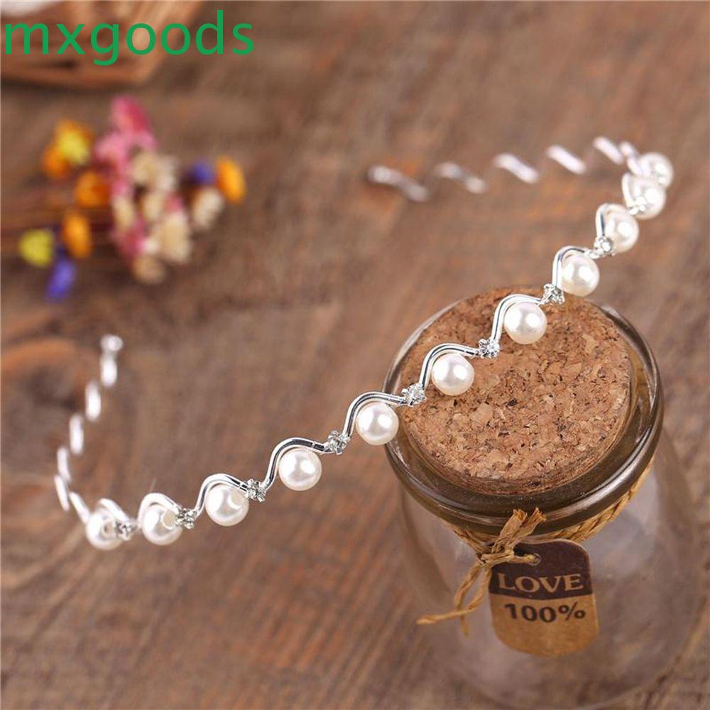 Băng đô đính đá và ngọc trai nhân tạo thời trang cho cô dâu