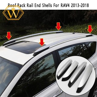4pcs roof rack rail end shells luggage rack cover for toyota rav4 2013-2018