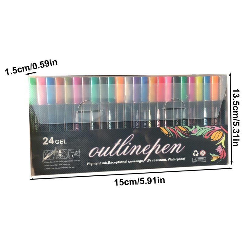 Bộ 8 / 12 / 24 Bút Lông Đánh Dấu Hai Đường Viền Dùng Vẽ Tranh / Nhật Ký DIY