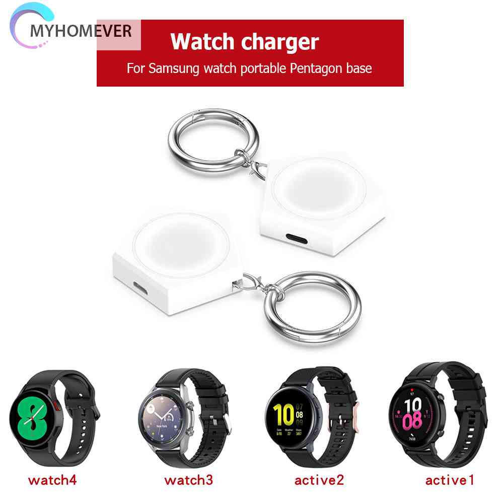 Đế Sạc Không Dây Có Móc Khóa Cho Đồng Hồ Thông Minh Samsung Galaxy Watch 4 5 Active 2