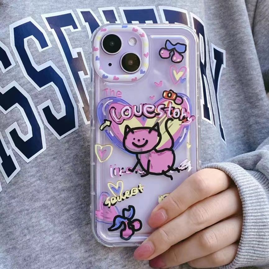 ✅Ốp Điện Thoại Mềm Trong Suốt In Hình Mèo Cho iPhone 14Pro 14 / 13promax 12 / 11 xr xs WO9F