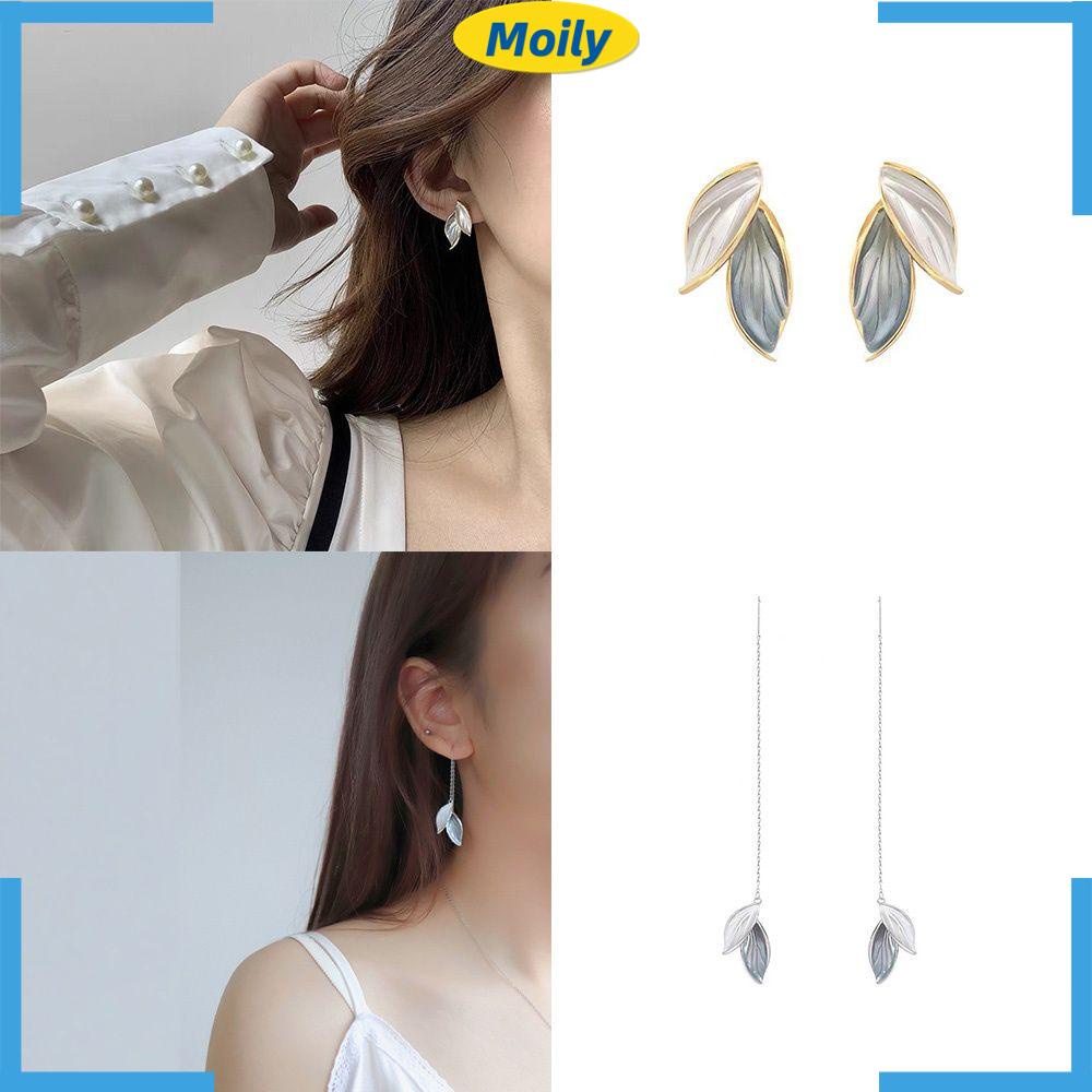 Bông tai hợp kim hình chiếc lá phong cách Hàn Quốc thời trang cho nữ