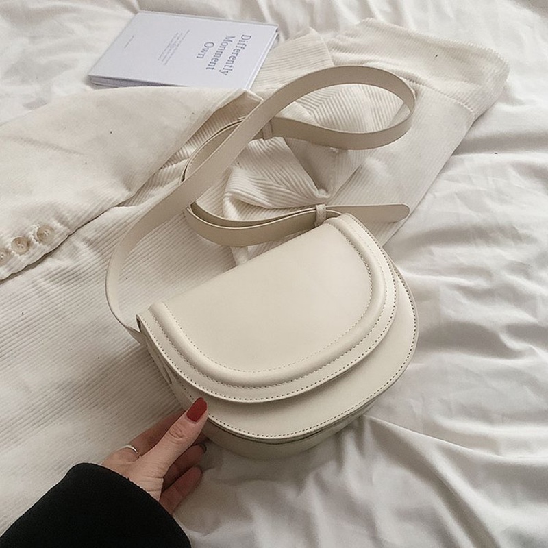 Túi Đeo Chéo Màu Sắc Tương Phản Phong Cách Phương Tây Cho Nữ