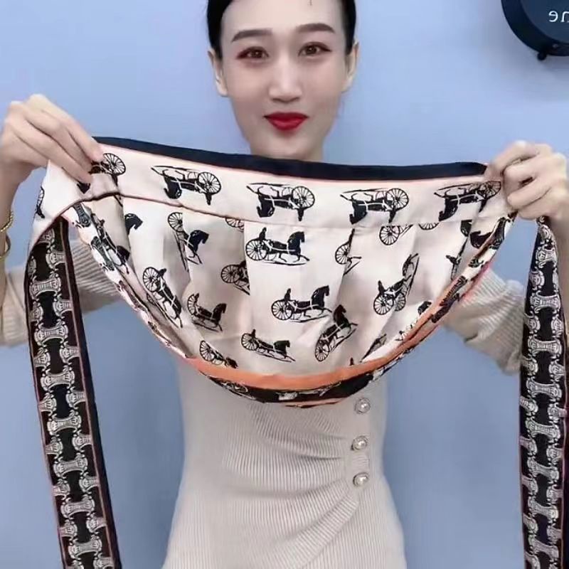 Khăn Choàng Lụa satin Hai Lớp Đa Năng Thời Trang Xuân Hè Hàng Mới