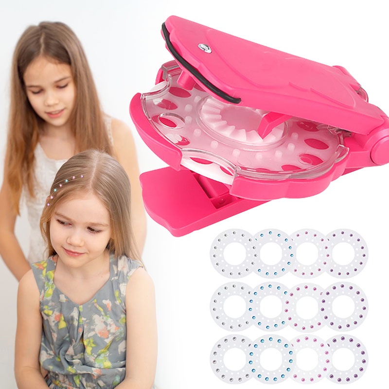 Bộ Máy Bấm Tóc Đính Đá Lấp Lánh Trang Trí Làm Quà Tặng Cho Bạn Gái