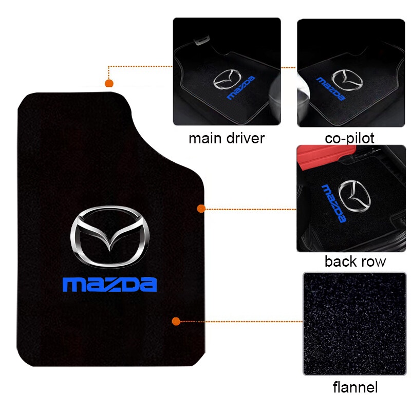 Bộ 4 Thảm Lót Sàn Xe Hơi Chống Trượt Cho Mazda Mazda2 Mazda6 CX-3 CX-5 CX-4 CX-7 CX-9 Atenza Axela