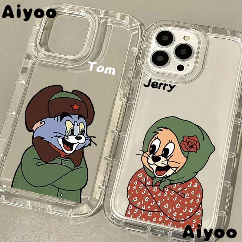 ✅Ốp Điện Thoại Silicon Mềm Hình Mèo Và Chuột Cho iPhone 14 13Promax 12 11 x xr 8P7