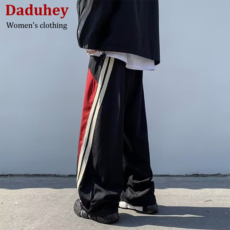 Quần dài chạy bộ cao cấp thấm hút mồ hôi khâu sọc phong cách hip hop Âu Mỹ mới 2023